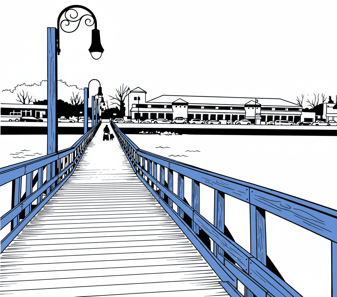 The bridge across the bay — the Sheepshead Bay LLC symbol